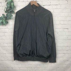 MICHAEL KORS Men's Wool Blend Zip Sweater Jacket with Elbow Patches size L